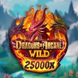 Dragons of Arcane Wild slot logo by Foxium at Cowboy Spin Casino